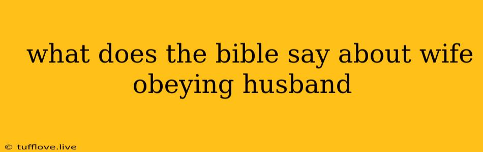  What Does The Bible Say About Wife Obeying Husband