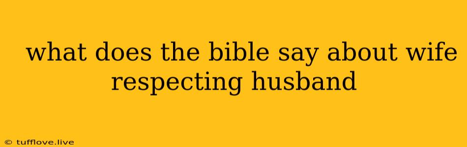  What Does The Bible Say About Wife Respecting Husband