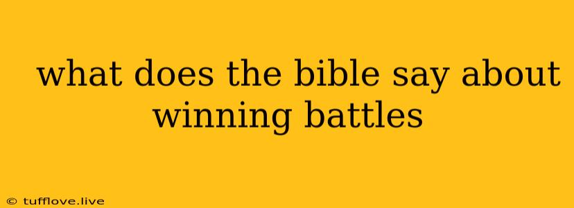  What Does The Bible Say About Winning Battles