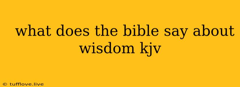  What Does The Bible Say About Wisdom Kjv