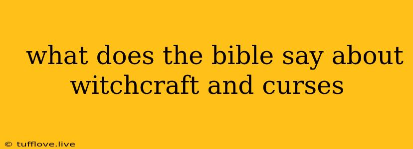  What Does The Bible Say About Witchcraft And Curses