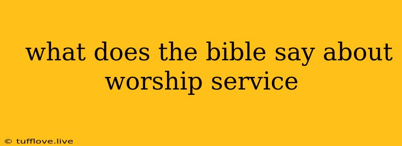  What Does The Bible Say About Worship Service