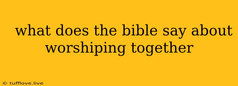  What Does The Bible Say About Worshiping Together