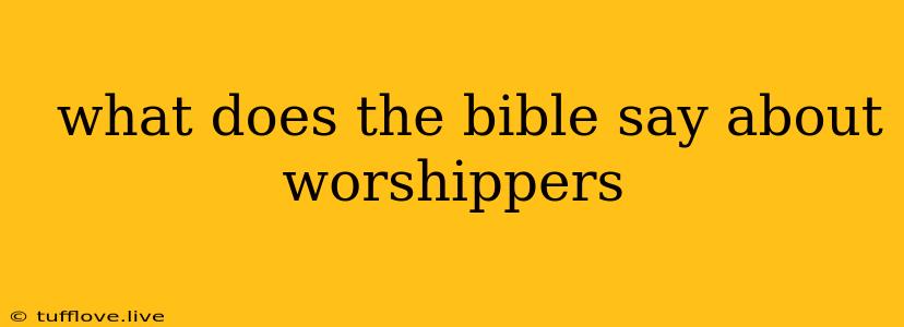  What Does The Bible Say About Worshippers