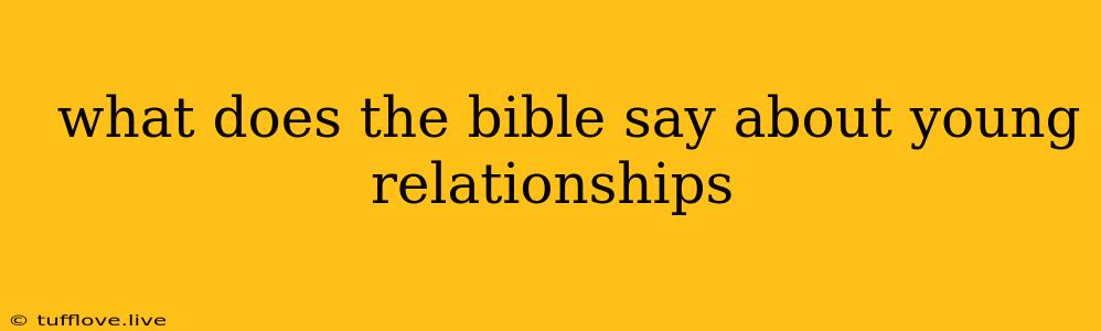  What Does The Bible Say About Young Relationships