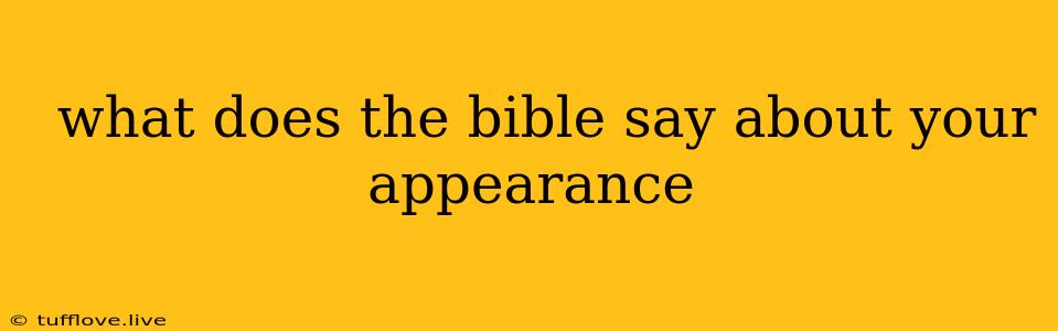  What Does The Bible Say About Your Appearance