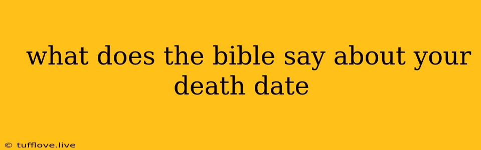  What Does The Bible Say About Your Death Date