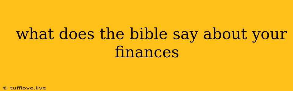  What Does The Bible Say About Your Finances