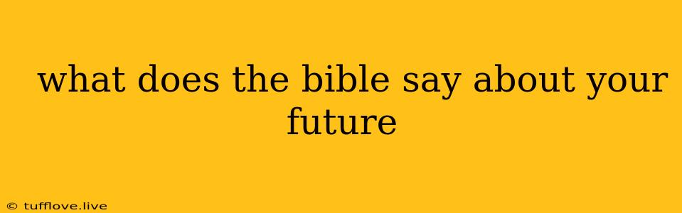  What Does The Bible Say About Your Future