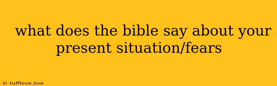  What Does The Bible Say About Your Present Situation/fears