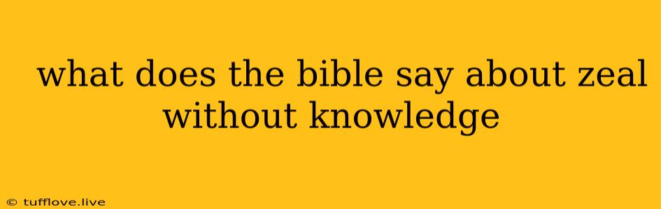  What Does The Bible Say About Zeal Without Knowledge